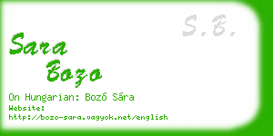 sara bozo business card