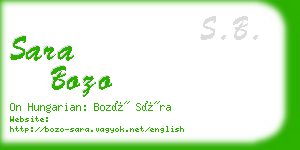 sara bozo business card